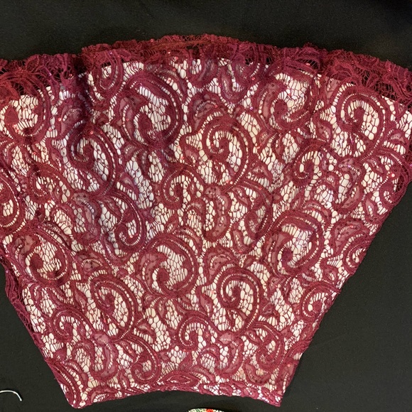 Nordstrom sample burgundy lace mini dress - Picture 7 of 7